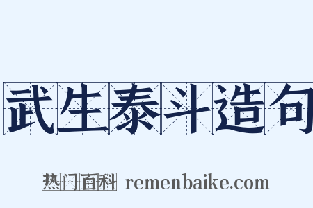 武生泰斗造句是什么意思的图片